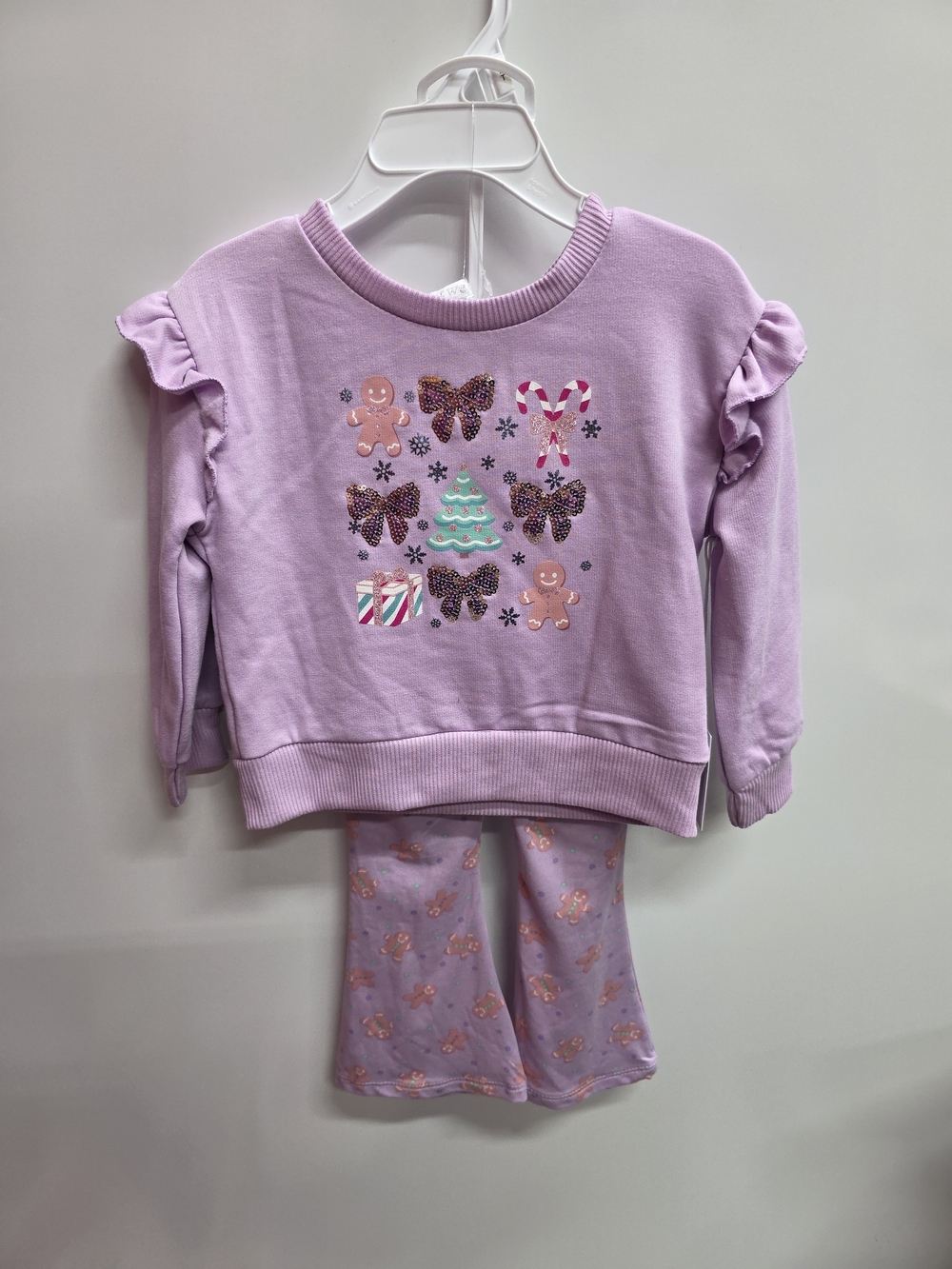 Girls' Lavender Holiday Set with Gingerbread and Tree
